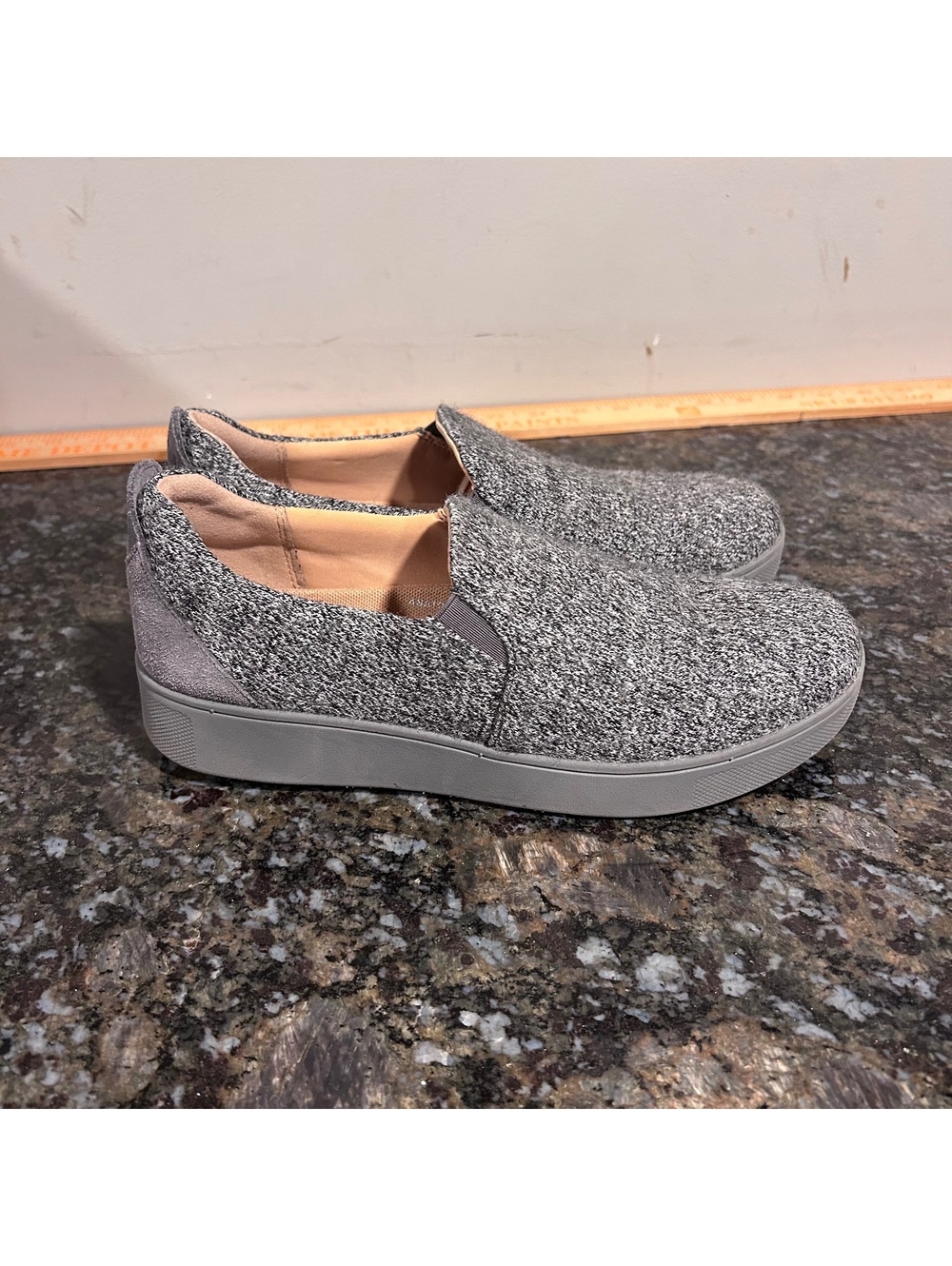 FitFlop Womens Rally Merino Wool Blend Skate Slip On Sneakers Sz 6 Comfort Shoes